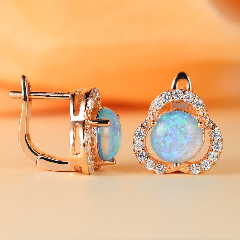 Kleeblatt-Ohrringe Aus Opal - LuckStone 