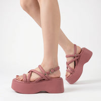 Klobige Plateau-Sandalen Mit Knöchelriemen - Olga