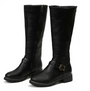 Knee-High Buckle Strap Riding Boot - Sheryl