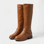 Knee-High Buckle Strap Riding Boot - Sheryl