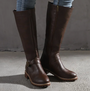 Knee-High Buckle Strap Riding Boot - Sheryl