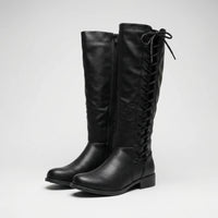 Knee-High Lace-Up Side Boots - Joyce