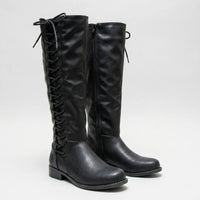 Knee-High Lace-Up Side Boots - Joyce