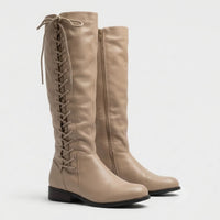 Knee-High Lace-Up Side Boots - Joyce