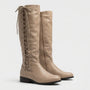 Knee-High Lace-Up Side Boots - Joyce