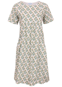 Knielanges Sommerkleid Mit Kurzen Ärmeln - Tamina
