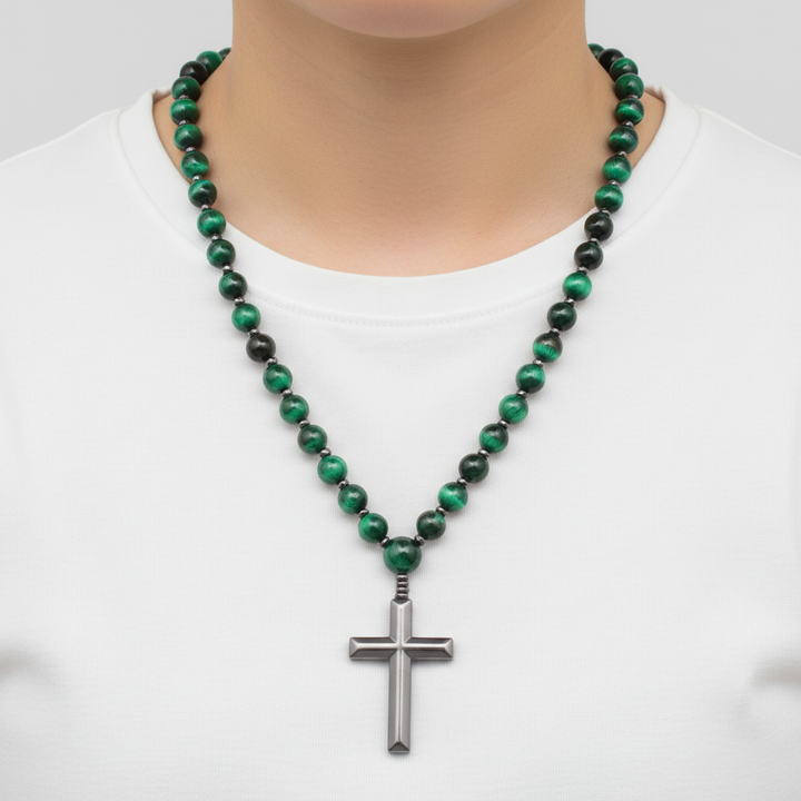 Kreuz-Rosenkranz-Halskette - PowerNecklace 