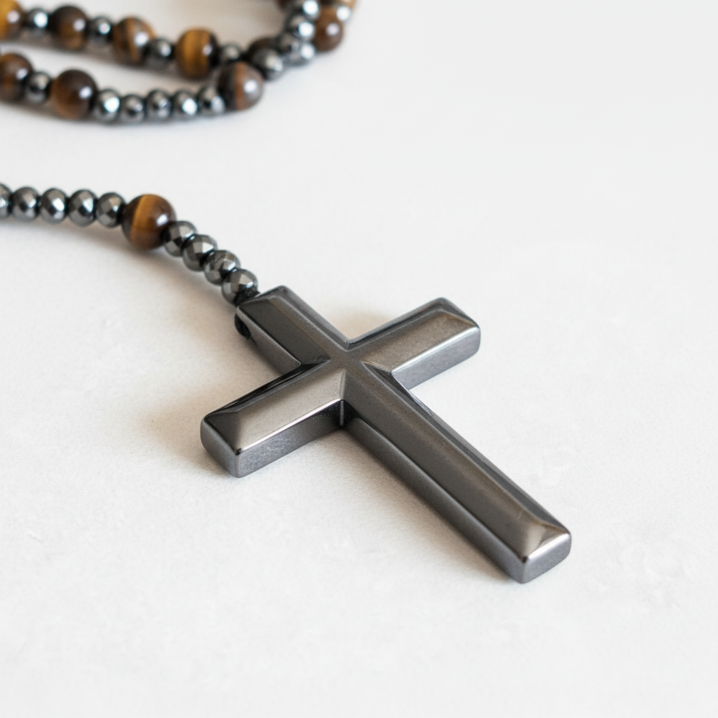Kreuz-Rosenkranz-Halskette - PowerNecklace 