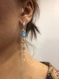 Kreuzohrringe Mit Steinen - BlueGemstone 