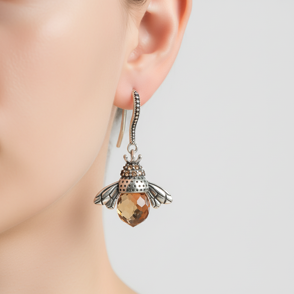 Kristallohrringe Mit Bienenmotiv - BeeGlamour 