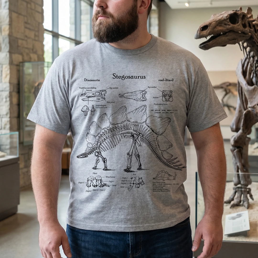 Kurzarm-Shirt mit Dinosaurier-Print in Übergrößen - Jim