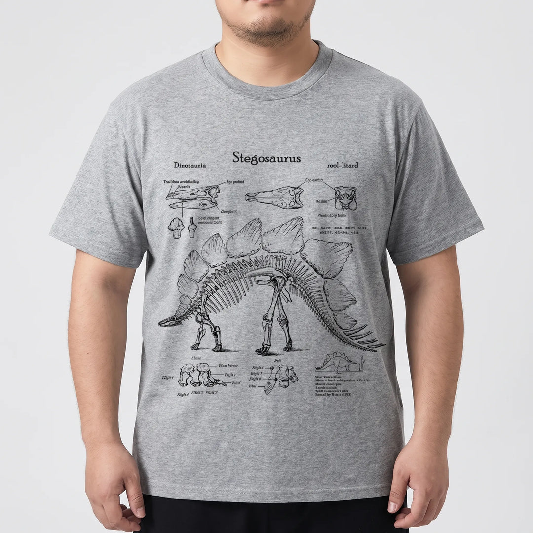 Kurzarm-Shirt mit Dinosaurier-Print in Übergrößen - Jim