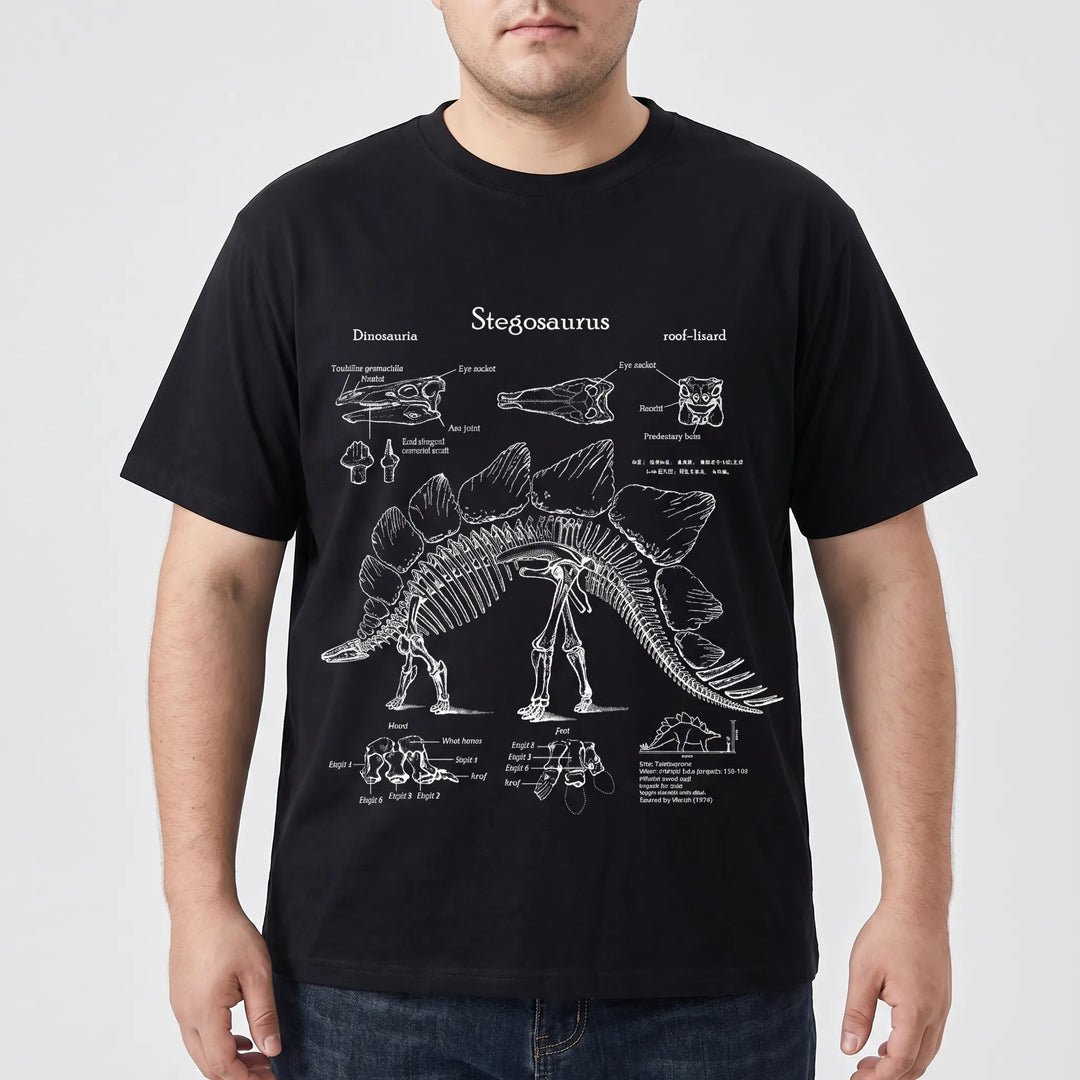 Kurzarm-Shirt mit Dinosaurier-Print in Übergrößen - Jim