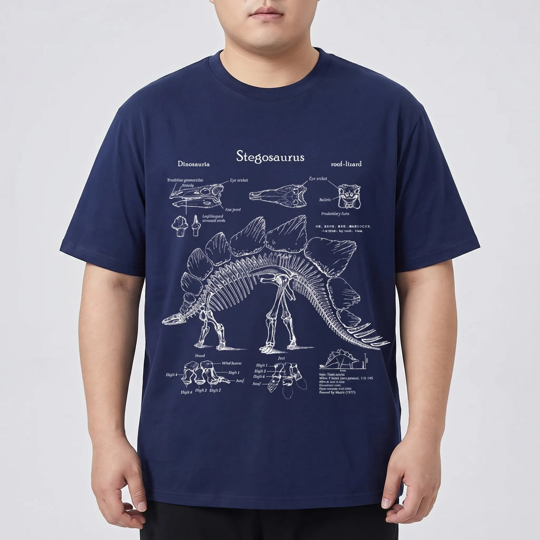 Kurzarm-Shirt mit Dinosaurier-Print in Übergrößen - Jim