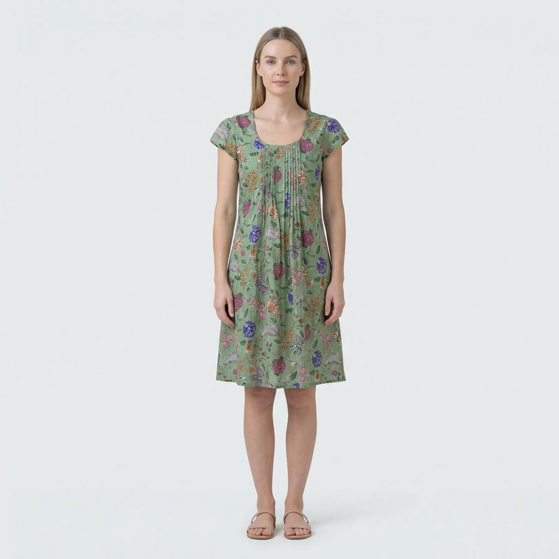 Kurzärmeliges A Linien Kleid - Amina