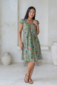 Kurzärmeliges A Linien Kleid - Amina