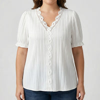 Kurzärmlige Plus-Size Damenbluse - Melissa