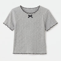 Kurzärmliges Mädchenshirt In Rippoptik - Ribbony