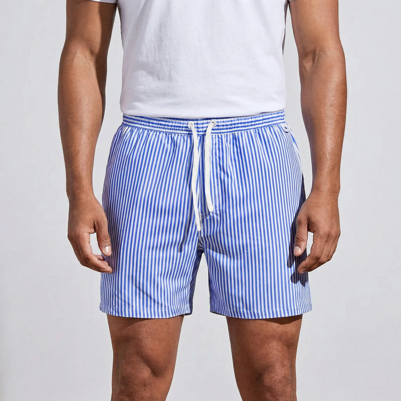 Kurze Gestreifte Badeshorts Für Herren - Gerard