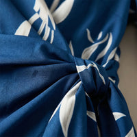 Langarm-Wickelkleid Mit Blattmuster - Mabel