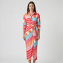 Langarm-Wickelkleid Mit Blattmuster - Mabel