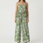 Lässiger Floraler Jumpsuit Mit Weitem Bein - Jessica