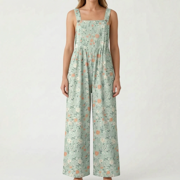 Lässiger Floraler Jumpsuit Mit Weitem Bein - Jessica