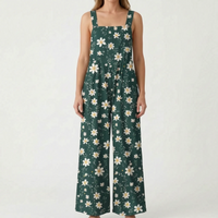 Lässiger Floraler Jumpsuit Mit Weitem Bein - Jessica