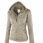 Lederjacke Mit Kapuze -  Elke
