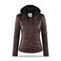 Lederjacke Mit Kapuze -  Elke