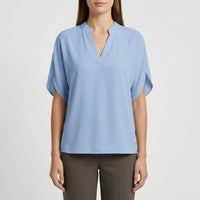 Leichte Kurzarm-Bluse Mit V-Ausschnitt - Susie