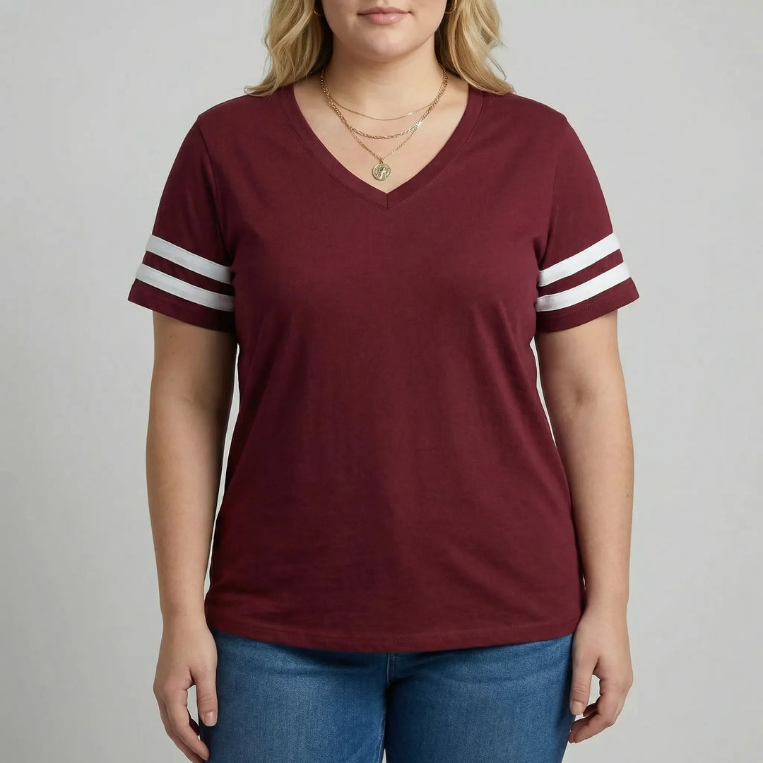 Lockeres Oversize T Shirt Mit V-Ausschnitt - Lorraine