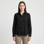 Long-Sleeve Blouse With Oversized Buttons - Rose