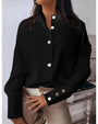 Long-Sleeve Blouse With Oversized Buttons - Rose
