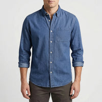 Long-Sleeve Denim Button-Up Shirt - Nick