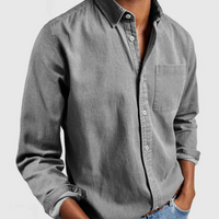 Long-Sleeve Denim Button-Up Shirt - Nick