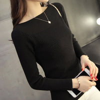 Long-Sleeve Plain Knit Top - Veronica