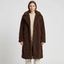 Long Fluffy Button-Front Winter Coat - Carla