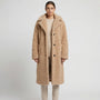 Long Fluffy Button-Front Winter Coat - Carla