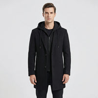 Long Line Hooded Men's Coat - Hugo