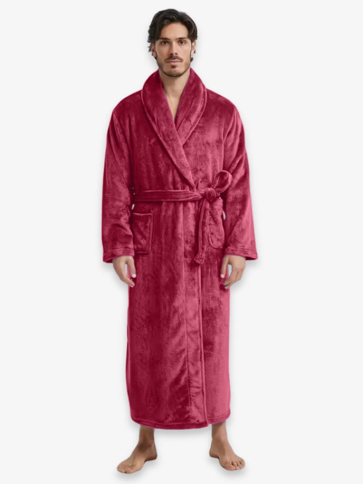 Long Men's Dressing Gown With Tie Belt - Marlon