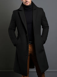 Long Single-Breasted Lapel Overcoat - Russell