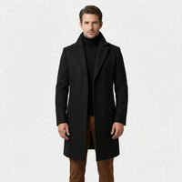 Long Single-Breasted Lapel Overcoat - Russell