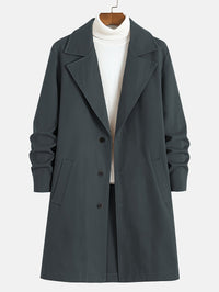 Long Single-Breasted Lapel Overcoat - Russell