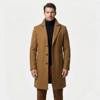 Long Single-Breasted Lapel Overcoat - Russell
