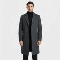 Long Single-Breasted Lapel Overcoat - Russell
