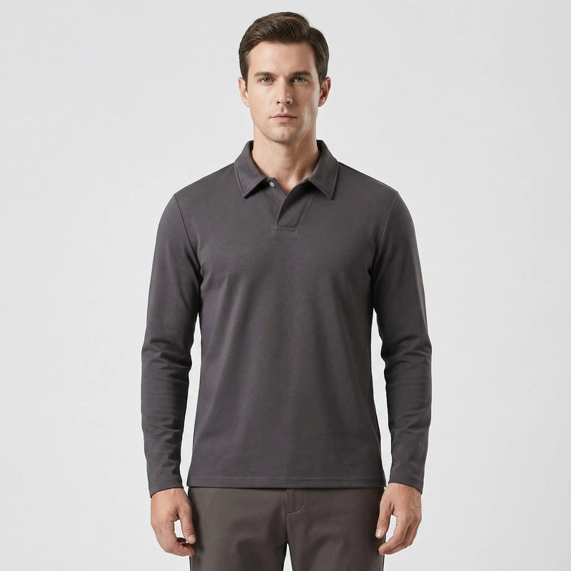 Long Sleeve Turn-Down Collar Polo - Carlton