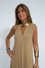 Long Sleeveless Dress With V-Neckline - Cynthia