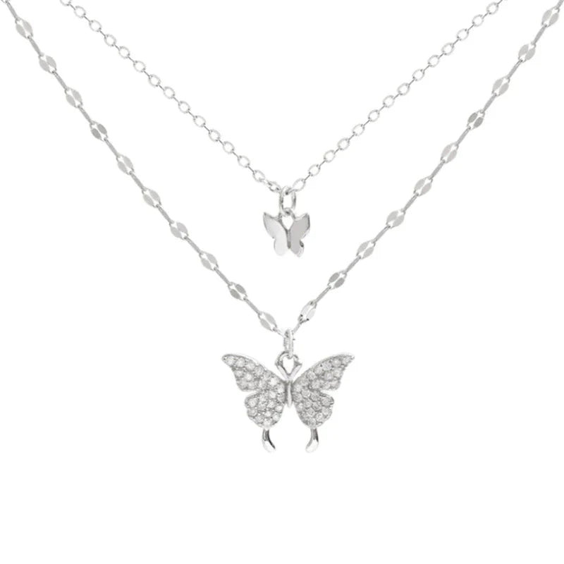 Mehrschichtige Silberkette - FlutterJewelry 