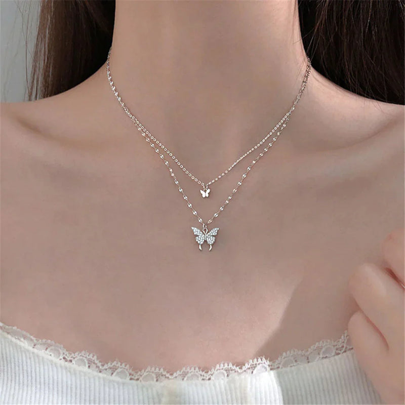 Mehrschichtige Silberkette - FlutterJewelry 